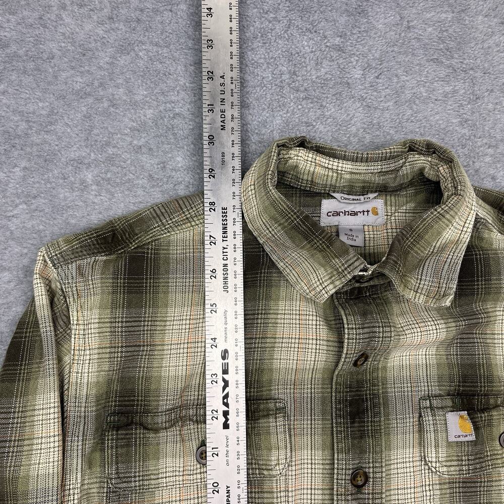 Carhartt plaid flannel work shirt original fit size small - Picture 10 of 12